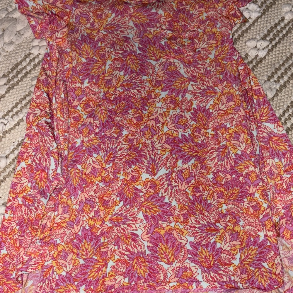 LuLaRoe Kids Casual Dress - Pink and Orange Floral